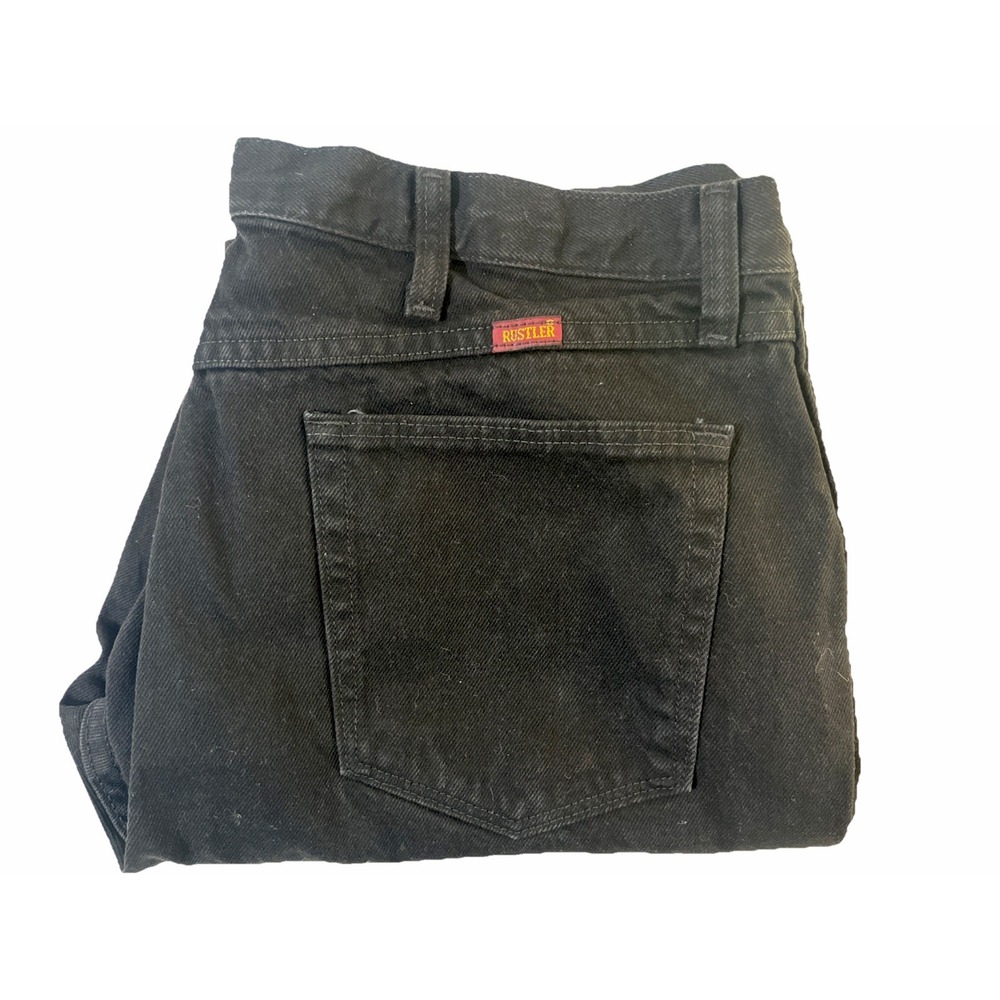 Rustler Jeans Men's Size‎ 40x32 Black Denim Straight Leg 100%Cotton 87619CB
